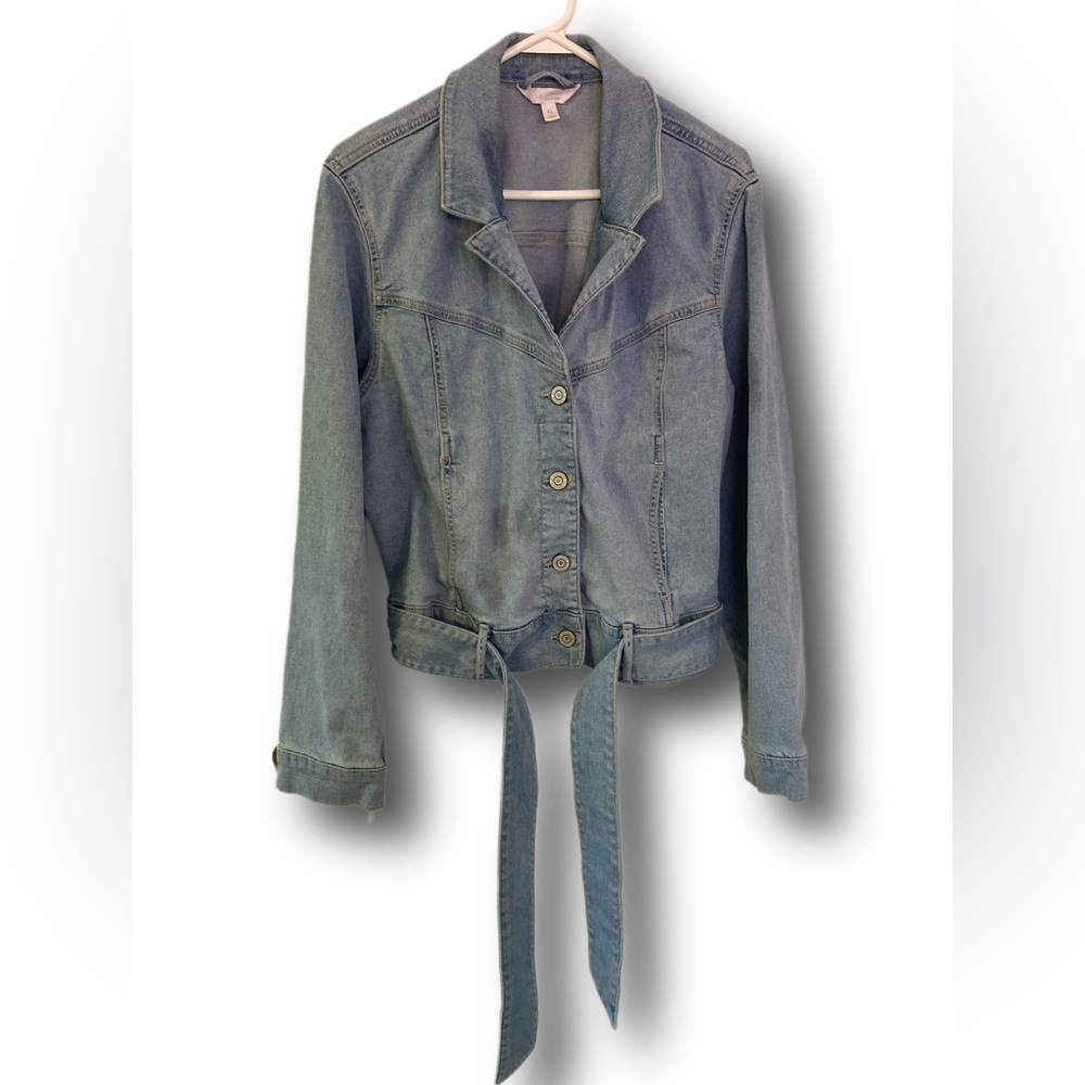 Lauren Conrad Waist-high Belted Jean Jacket Blue EUC